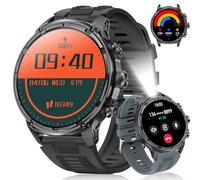 LIGE Reloj Inteligente Hombre,1.85" HD Smartwatch con LED Linterna, Llamadas Bluetooth,710mAh IP68 Impermeable Smartwatch Militar Hombre,100+ Modos Deportivos,Pulsómetro SpO2 Android iOS