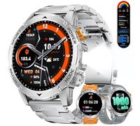 LIGE Reloj Inteligente Hombre, 1000mAh Batería/Linterna LED, Llamada Bluetooth Asistente de Voz, 100+ Modos Deportivos, 1,75" Exteriores Smartwatch Hombre para Android iOS, Plateado