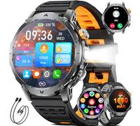 LIGE Reloj Inteligente Hombre,1000mAh Smartwatch con 1.7"/Más de 60 días en Espera/LED Linterna,Llamadas Bluetooth,5ATM,100+ Modos Deportivos Smart Watch para Android iOS,Silicio Negro