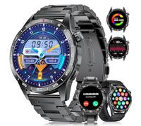 LIGE Reloj Inteligente Hombre AMOLED 1,43" con 3 Correas, Batería 400 mAh, hasta 15 Días, Llamadas Bluetooth, Frecuencia Cardíaca 24H, 120+ Modos Deportivos, IP68, Android e iOS, SML3-H