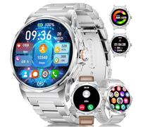 LIGE Reloj Inteligente Hombre AMOLED 1,43" con 3 Correas, Batería 400 mAh, hasta 15 Días, Llamadas Bluetooth, Frecuencia Cardíaca 24H, 120+ Modos Deportivos, IP68, Android e iOS, SML6-S
