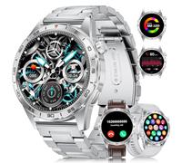 LIGE Reloj Inteligente Hombre AMOLED 1,43" con 3 Correas, Batería 400 mAh, hasta 15 Días, Llamadas Bluetooth, Frecuencia Cardíaca 24H, 120+ Modos Deportivos, IP68, Android e iOS, SML3-J