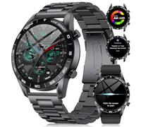 LIGE Reloj Inteligente Hombre AMOLED,Smartwatch con Llamadas y Asistente Voz,2 Correas,500mAh 15 días de duración de la batería,100+ Deportes Modo, IP68 Impermeable Reloj Deportivo para Android iOS