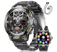 LIGE Reloj Inteligente Hombre con 800 mAh/Luz LED para Android iOS, Pantalla 1,43'' AMOLED HD Smartwatch Hombre con Llamadas, 200+ Modos Deportivos, Monitor de Frecuencia Cardíaca/Sueño, Agua IP68