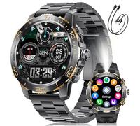 LIGE Reloj Inteligente Hombre con 800 mAh/Luz LED para Android iOS, Pantalla 1,43'' AMOLED HD Smartwatch Hombre con Llamadas, 200+ Modos Deportivos, Monitor de Frecuencia Cardíaca/Sueño, Agua IP68