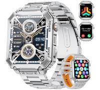LIGE Reloj Inteligente Hombre con Gran Pantalla HD de 2,01" y 2 Correas, Llamadas Bluetooth, Frecuencia Cardíaca 24H, 120+ Modos Deportivos, IP68, Compatible con Android e iOS, EF2-M