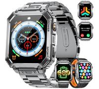 LIGE Reloj Inteligente Hombre con Gran Pantalla HD de 2,01" y 3 Correas, Llamadas Bluetooth, Frecuencia Cardíaca 24H, 120+ Modos Deportivos, IP68, Compatible con Android e iOS, EF2-L