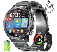 LIGE Reloj Inteligente Hombre con LED Linterna/1.7” Grandes, 1000mAh Smartwatch Hombre con Llamadas Bluetooth, Pulsómetro, Sueño, 100+ Modos Deportivos, IP68 Impermeable para Android iOS, Negro