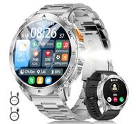 LIGE Reloj Inteligente Hombre con Linterna, 1.62" AMOLED Militar Smartwatch con Llamadas Bluetooth,730mAh Batería grande,110+ Modos Deportivos Pulsera Actividad, 24/7 Pulsómetro/Sueño para Android iOS