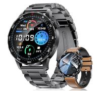 LIGE Reloj Inteligente Hombre con Llamadas Bluetooth, 1.43" AMOLED Negocios Smartwatch con 750mAh Batería,Pulsómetro,SpO2 Monitor Sueño,123 Modos Deporte,IP68 para Android iOS (SML21-H)