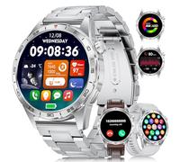 LIGE Reloj Inteligente Hombre Militar(3 Correas), 1.43" AMOLED Smartwatch con Llamadas Bluetooth, 400mAh, IP68 Impermeable, Pulsómetro, Sueño, Podómetro, 100+ Modos Deportivos para Android iOS