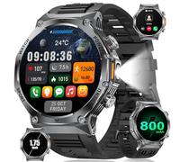 LIGE Reloj Inteligente Hombre Militar con 800mAh, 1.75" HD Smartwatch con Llamadas, 120+ Modos Deportivos, 5ATM Impermeable, Pulsómetro, Sueño, Podómetro, Peso, Pulsera Actividad Android iOS Negro