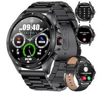 LIGE Reloj Inteligente Hombre, Smartwatch Hombre 2 Correas con Llamada Bluetooth Asistente Voz Clima, Impermeable Reloj Deportivo con Podómetro para Android/iOS