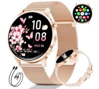 LIGE Reloj Inteligente Mujer 1.32" AMOLED Ultrafino, Llamadas Bluetooth, 116 Modos Deportivos, Monitor de Salud Femenina/Frecuencia Cardíaca y Sueño con Android e iOS, 2 Correas y 2 Cables, FV23-D