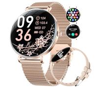 LIGE Reloj Inteligente Mujer, 1.43" AMOLED Smartwatch con Llamadas, 24/7 Pulsómetro SpO2, Monitor Sueño, IP68 Impermeable, 2 Correas, Pulsera Actividad 100+ Modos Deportivos para Android iOS