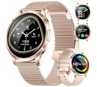 LIGE Reloj Inteligente Mujer con Llamadas Bluetooth,1.32" AMOLED Smartwatch Mujer, Función Femenina/Monitor de Ritmo Cardíaco y Sueño, 110+ Modos Deportes, IP68 Impermeable Android iOS,Oro Rosa
