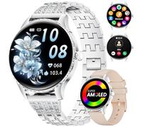 LIGE - Reloj inteligente para mujer de 1,32 pulgadas AMOLED con llamada Bluetooth, smartwatch IP68 con función femenina/sueño/ciclo menstrual/frecuencia cardíaca/120+ modos deportivos/podómetro