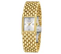 LIGE Reloj Mujer, Reloj Analógico Mujer, Esferacon Agujas Doradas, Acero Inoxidable Impermeable 3ATM, Piezas de Moda Sofisticadas, Negocios Lujo Casual Exterior, Blanco