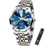 LIGE Relojes de Hombre Resistentes al Agua de Cuarzo Relojes para Hombres de Acero Inoxidable Reloj de Hombre con Fecha de Negocios Plata Oro Pulsera de Acero elstal Luminosos Relojes de Pulsera para