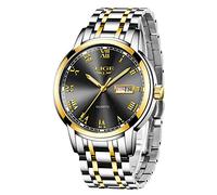 LIGE Relojes Hombres Marca Reloj de Cuarzo analógico de Acero Inoxidable a Prueba de Agua Hombre Fecha Vestido Casual de Negocios Reloj Hombre de Pulsera Reloj de línea Azul quadrante Blue (G)