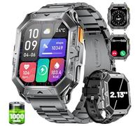 LIGE Relojes inteligentes para hombre con más de 100 días de tiempo de espera (1000 mAh, reloj inteligente con AMOLED de 2.13 pulgadas, llamada de marca/respuesta, 110 modos deportivos, resistente al