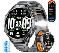 LIGE Relojes inteligentes para hombres con más de 50 días de autonomía (1000mAh)/Pantalla grande HD AMOLED de 1.85"/Linterna/Resistente al agua hasta 50M, Reloj de seguimiento de fitness y deportes