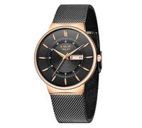 LIGE Relojes para Hombre Moda Simple Impermeable Analógico Quart Delgado Relojes Minimalistas para Hombres Vestido Deportivo Reloj de Pulsera Casual con Banda de Malla de Acero Inoxidable