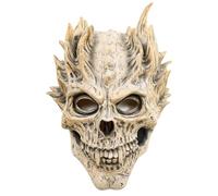 Ligeinsrk Máscara de cráneo aterradoras espeluznantes demonio máscara de calavera de látex realista halloween de cabeza completa para fiesta, vestuario, cosplay, mascarada, esqueleto, demonio
