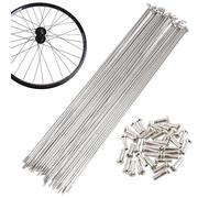 Ligeinsrk Rostros de Bicicleta de 18 Piezas, 9 13g a Prueba de óxido 304 Bicicleta de Pulido de Acero Inoxidable habló con Tapa de Cobre para Ruedas, Accesorios, radios