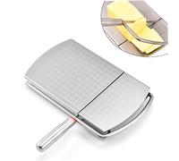 Ligeinsrk Spras de queso de acero inoxidable de queso para bloquear una cuchilla afilada y cortador de mantequilla a escala cuchillo reutilizable Cutter multipropósito para jamón de mantequilla, C