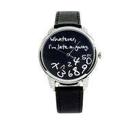 Ligeinsrk Unisex Mujeres Mujeres Chicas lo Que Sea, llego Tarde de Todos Modos de Todos Modos Amor con Correa de Cuero Reloj de muñeca de Cuarzo