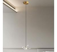 Ligera LED latón Iluminación Isla Cocina Sombra acrílica la casa Campo Colgando de lámpara con luz Tri-Tone para Comedor, vestíbulo, Restaurante