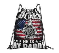 Ligera Mochila Plegable No es un Soldado, es mi papá Plegable Bolsa de Cuerda Ajustable 36x42cm para Natación,Guardería