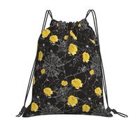 Ligera Mochila Unisex Telaraña con Rosa Amarilla Multicolor Mochila Deportiva 36x42cm para Piscina,Playa