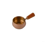 Ligera para mini olla de acero inoxidable con mango ergonómico de madera para un manejo cómodo mientras preparas recetas de platos pequeños (oro rosa, 60 ml)