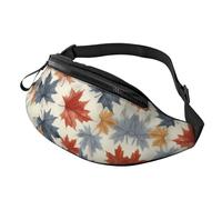 Ligera Riñonera De Marcha Impresión De Hojas De Arce Coloridas Riñoneras Hombre Ajustable Bolsa De Cintura Táctica para Ciclismo Viajar Bici 14X35Cm
