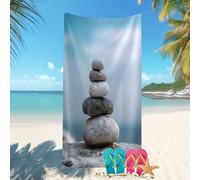 Ligera y de Secado Rápido Toalla de Playa Grande 80x160 cm Piedras De Equilibrio Arte Súper Absorbente Prevención de Arena Toalla,Toallas de baño Suave Azul Toallas Piscina Mujer Hombre