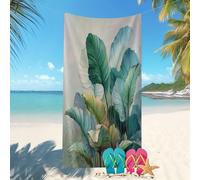 Ligera y de Secado Rápido Toalla de Playa Grande 80x160 cm Primer Plano De Una Hoja De PláTano Súper Absorbente Prevención de Arena Toalla,Toallas de baño Suave Verde Toallas Piscina Mujer Hombre