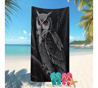 Ligera y de Secado Rápido Toalla de Playa Grande 90x180 cm Animales BúHos Retratos. Súper Absorbente Prevención de Arena Toalla,Toallas de baño Suave En Blanco Y Negro Toallas Piscina Mujer Hombre