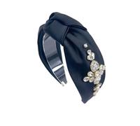 Ligeras y lujosas diademas de satén de diamante para personas mayores, para la industria pesada, tocado (negro)