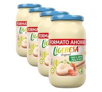 Ligeresa Salsa en Tarro Original Apta para vegetarianos 425 ml x2 (Paquete de 4)