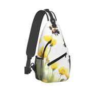 Ligero Bolsa Pecho Impresión Save The Bees Mochila Bandolera Moda Mochila Pecho para Tactica Trabajo Escolar
