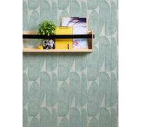 Ligero Estructurada Pintado Con Geometrischem Hoja de Muestra - Gris, Azul,