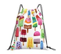 Ligero Mochila con Cordón Arte Hielo Diversión Verano Gym Bag Casual Bolsa de Cuerdas para Yoga Nadar Playa 36X42cm