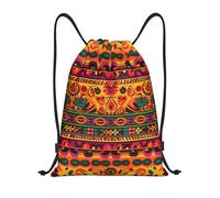 Ligero Mochila de Cuerda Impresión Bohemia de Arte Popular Mexicano Deporte Bolso de Gimnasia Unisex Bolsa con Cordón para Hombre Adulto Acampada 36X42cm