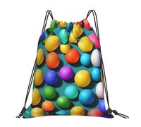 Ligero Mochilas Cordón Impresión de Colores de Bolas de Bolas Unisex Bolsa de Cordón para Vacaciones Hombre Yoga 36X42cm