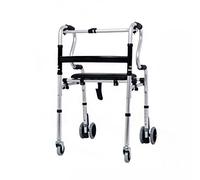 Ligero Premium Walker Rollator Aleación de aluminio Old man Carro de ayuda para caminar Ligero plegable Asientos antideslizantes Entrenamiento de las extremidades inferiores Con frenos ( Color : Leather section )