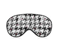 Ligero y cómodo abstracto moderno a rayas pata de gallo negro patrón antifaz para siestas viajes trabajo, visera para niños niñas, BlockLight