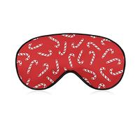 Ligero y cómodo antifaz para dormir con diseño de bastón de caramelo rojo para niñas, mujeres, niños, visera con correa ajustable, descanso para el almuerzo, viaje, antifaz para dormir