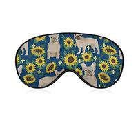 Ligero y cómodo antifaz para ojos para hombres, mujeres, niños, diseño de girasoles de bulldog francés, antifaz para dormir para dormir, turnos de trabajo, yoga, lavable a máquina para aliviar el es